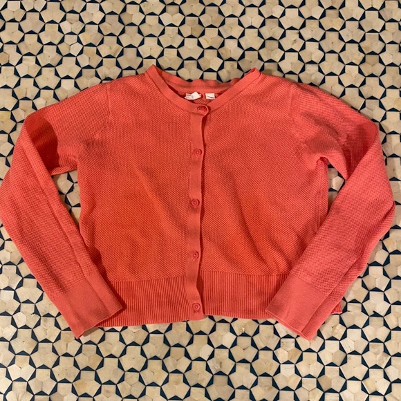 Gap Kids White and Coral Colored Pointelle Knit Cardigans size L(9-10) - Picture 2 of 7